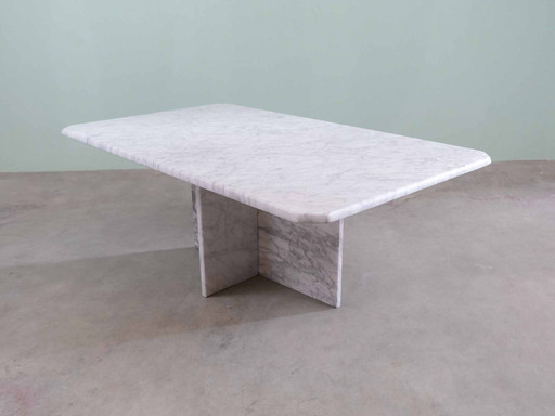 Vintage elegant Carrara marble coffee table