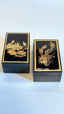 Vintage Lacquered And Gilded Wooden Boxes