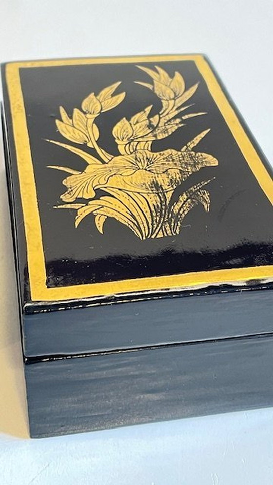 Image 1 of Vintage Lacquered And Gilded Wooden Boxes