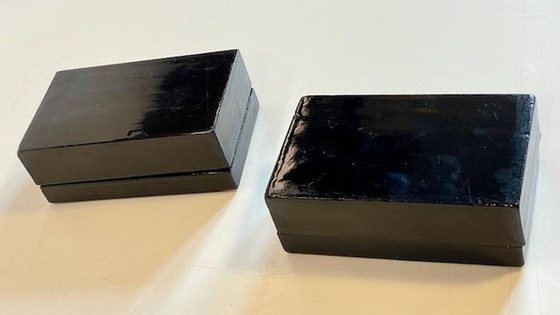 Image 1 of Vintage Lacquered And Gilded Wooden Boxes