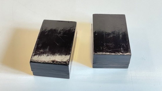 Image 1 of Vintage Lacquered And Gilded Wooden Boxes