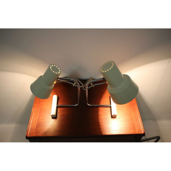 Image 1 of Coppia di lampade da tavolo vintage beige di Josef Hůrka per Napako, Cecoslovacchia 1970