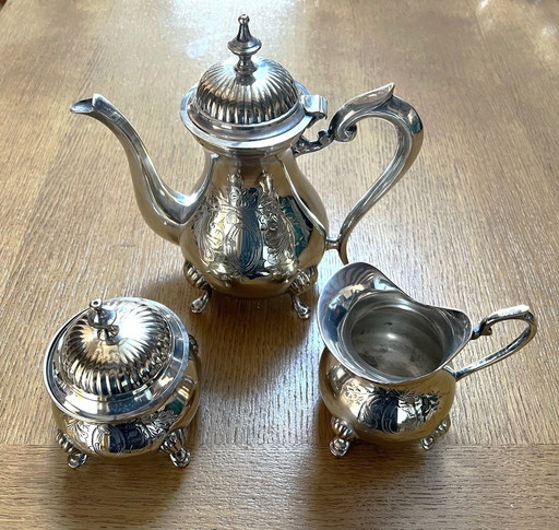 3 Piece Tea/Coffee Service Poinçonné François Frionnet Silver Metal