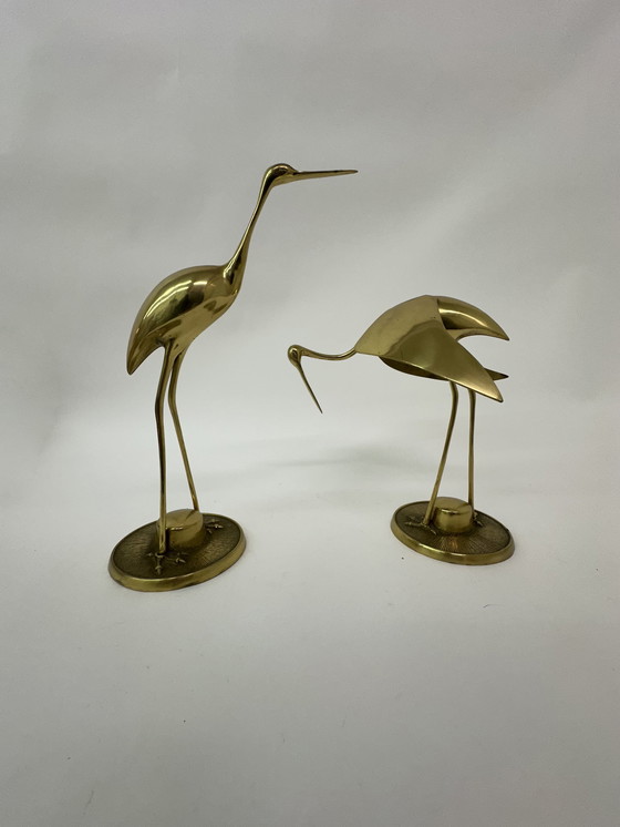 Image 1 of Set of 2 copper cranes from the 1970s