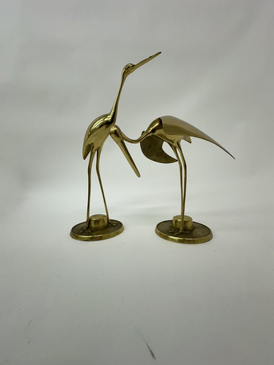 Image 1 of Set of 2 copper cranes from the 1970s