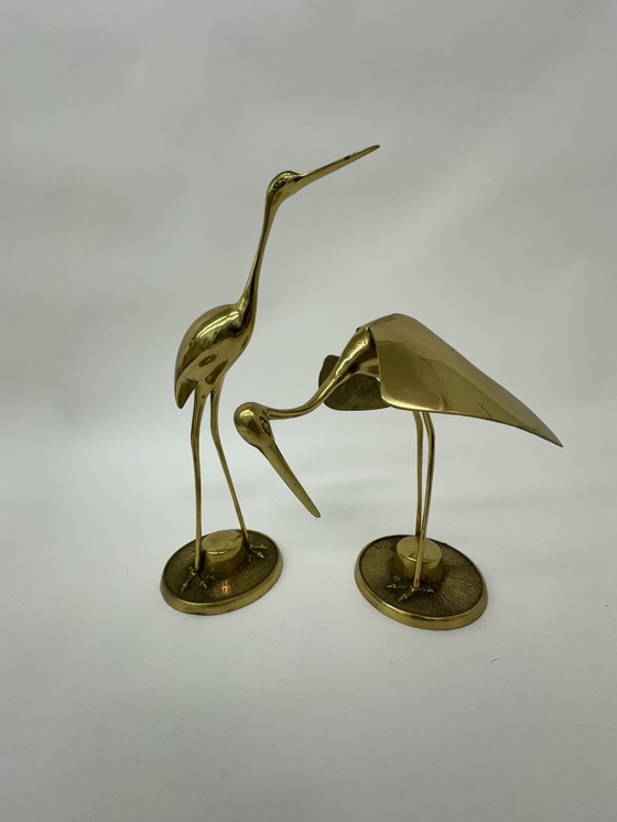 Image 1 of Set of 2 copper cranes from the 1970s