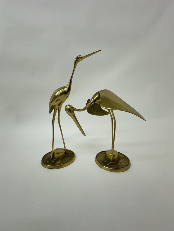 Image 1 of Set of 2 copper cranes from the 1970s