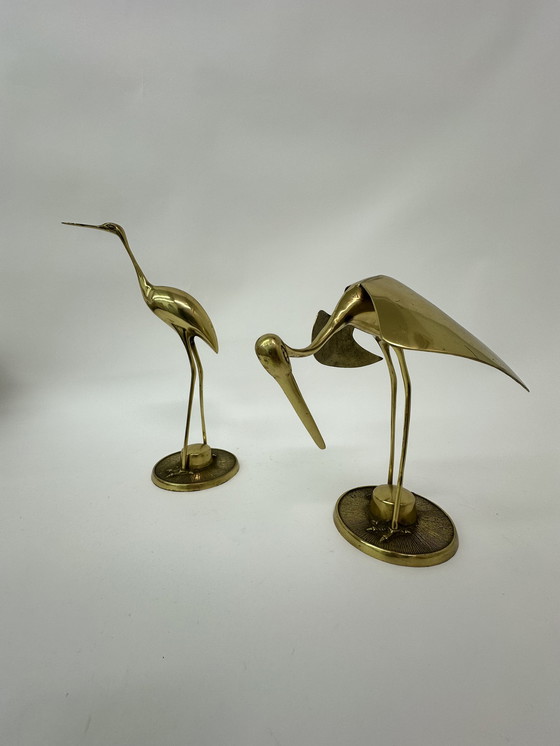 Image 1 of Set of 2 copper cranes from the 1970s