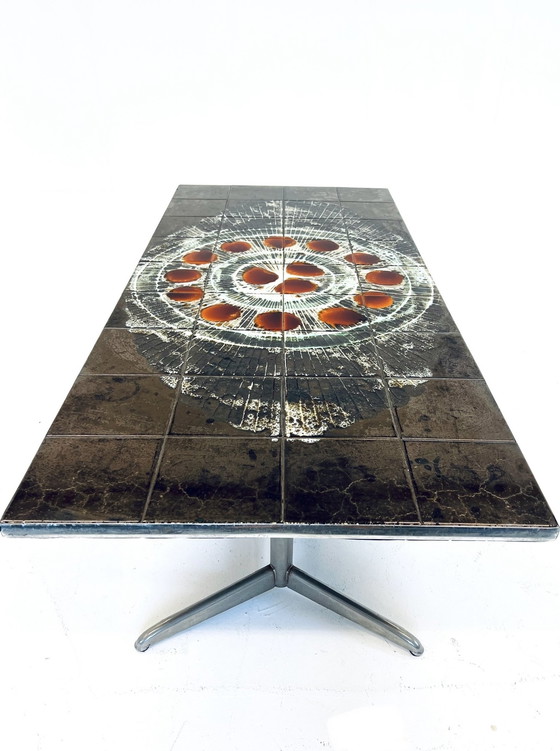 Image 1 of Chrome & tile coffee table, J. Belarti