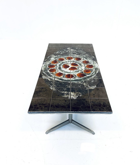 Image 1 of Chrome & tile coffee table, J. Belarti