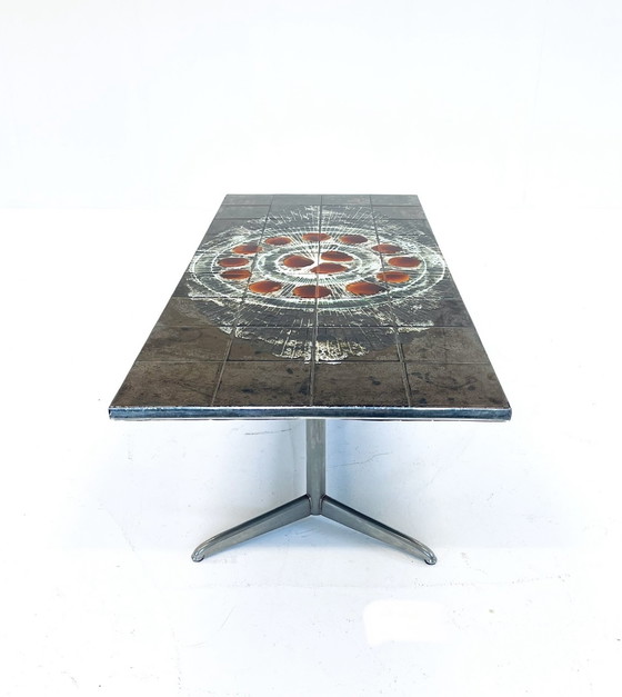 Image 1 of Chrome & tile coffee table, J. Belarti