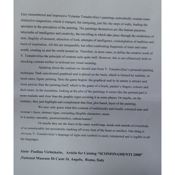 Image 1 of Vintage acrylic and oil on canvas by Vytautas Tomaševičius, 2009