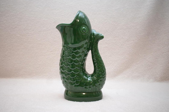 Image 1 of Green fish jug fish vase ceramic fish