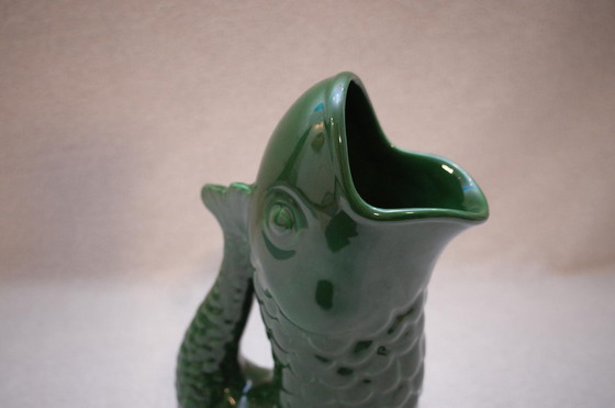 Image 1 of Green fish jug fish vase ceramic fish