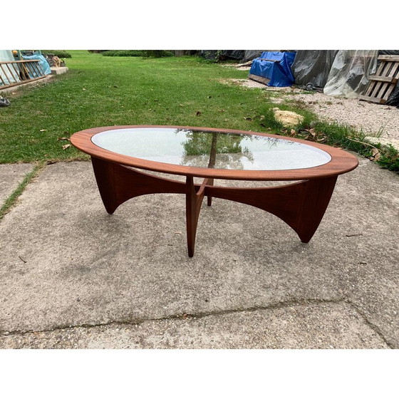Image 1 of Vintage Astro oval teak coffee table with glass top by Victor Wilkins for G-Plan, 1960