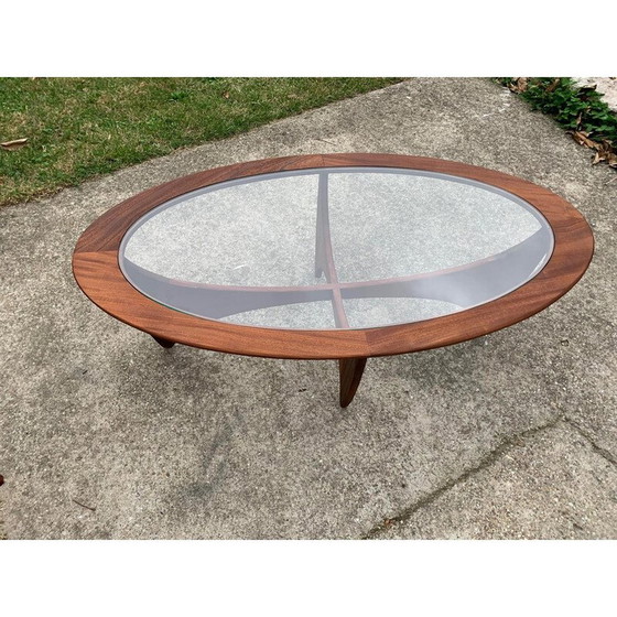 Image 1 of Vintage Astro oval teak coffee table with glass top by Victor Wilkins for G-Plan, 1960