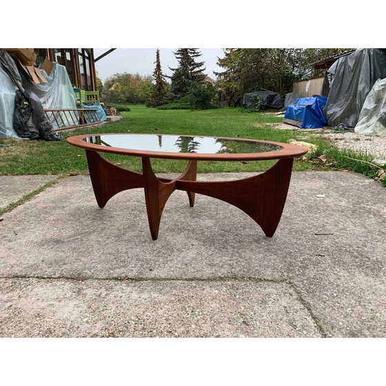 Image 1 of Vintage Astro oval teak coffee table with glass top by Victor Wilkins for G-Plan, 1960