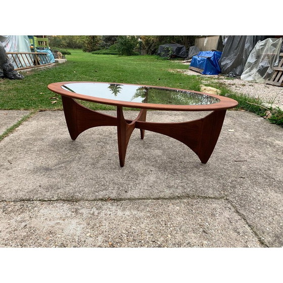 Image 1 of Vintage Astro oval teak coffee table with glass top by Victor Wilkins for G-Plan, 1960