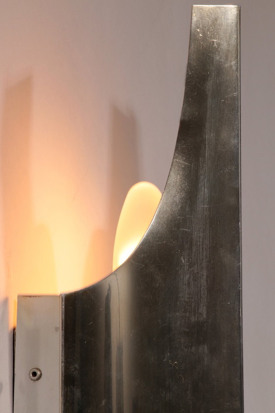 Image 1 of Mid-Century Silver Wall Lamp By Wilhelm Braun Feldweg – Doria Leuchten, Germany