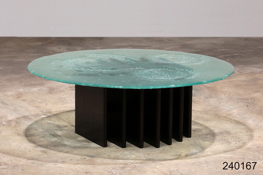 Sculptural glass coffee table by Heinz Lilienthal 1970,Germany