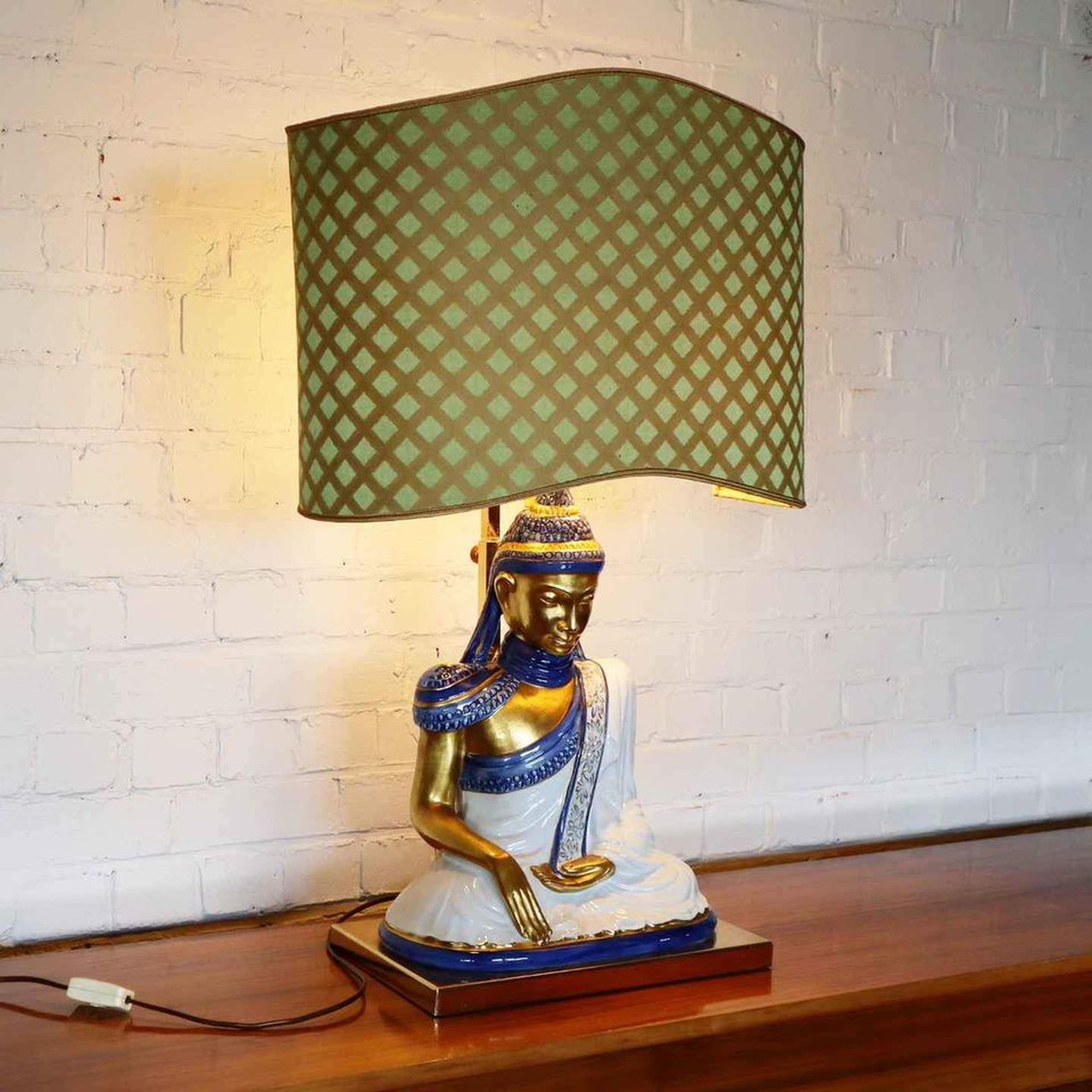 【極美品】societa porcellane Artistiche イタリア製 1970s Porcellane Artistiche Italian Porcelain and Brass