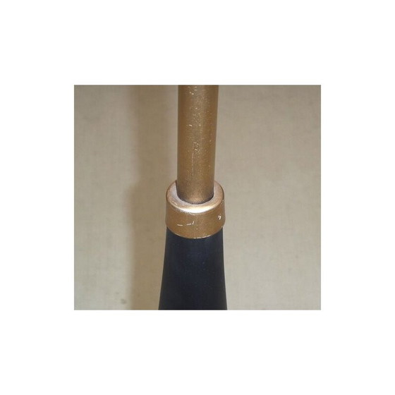 Image 1 of American vintage floor lamp in black lacquered wood, 1950-1960