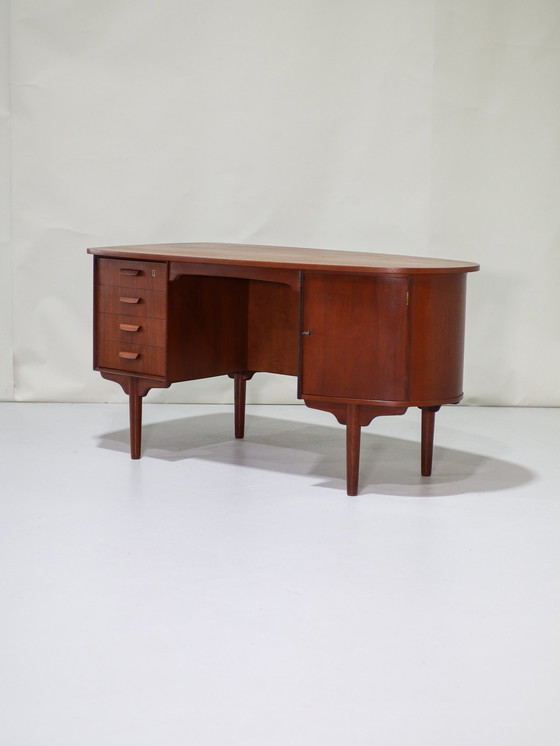 Image 1 of Desk H.P. Hansen Bullet Teak Danish Vintage