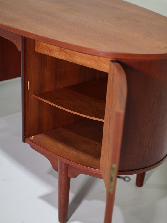 Image 1 of Desk H.P. Hansen Bullet Teak Danish Vintage