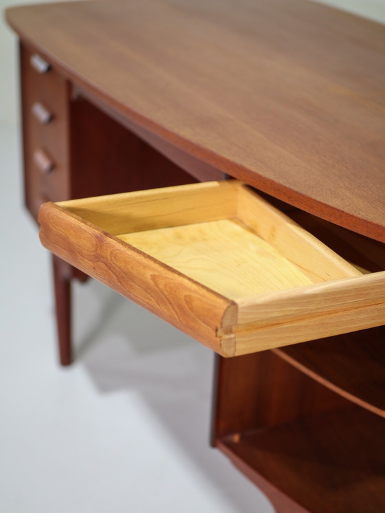 Image 1 of Desk H.P. Hansen Bullet Teak Danish Vintage