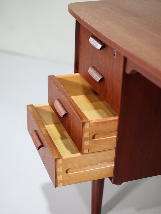 Image 1 of Desk H.P. Hansen Bullet Teak Danish Vintage