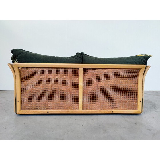 Image 1 of Mid-century Italian sofa in rattan and fabric, 1970s