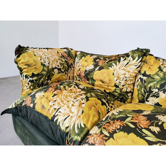 Image 1 of Mid-century Italian sofa in rattan and fabric, 1970s