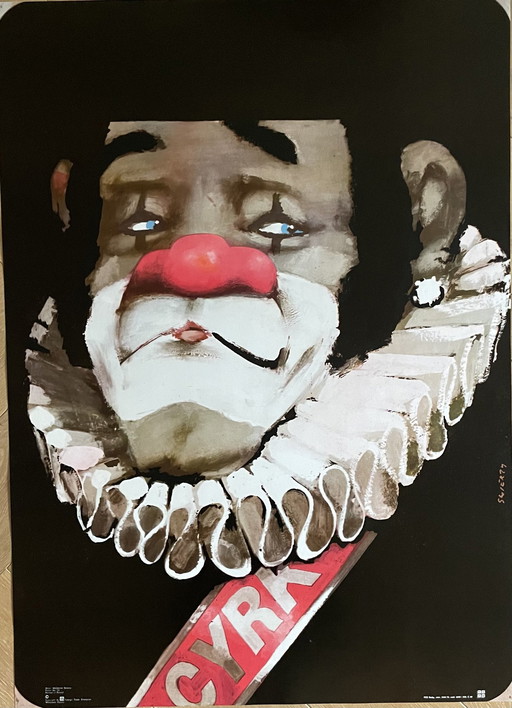 Waldemar Swierzy (1931-2013),  “Circus Clown With Flange” , 1970, Poster No  29, Copyright By Desa Foreign Trade Enterprise, War