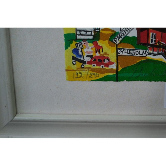 Image 1 of Litografia d'epoca di Gunilla Mann, Svezia 1990