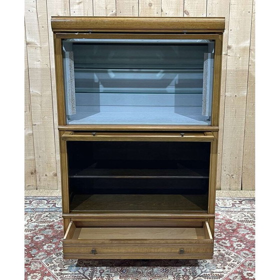 Image 1 of Vintage dismountable display cabinet in walnut and oak for Md, 1960