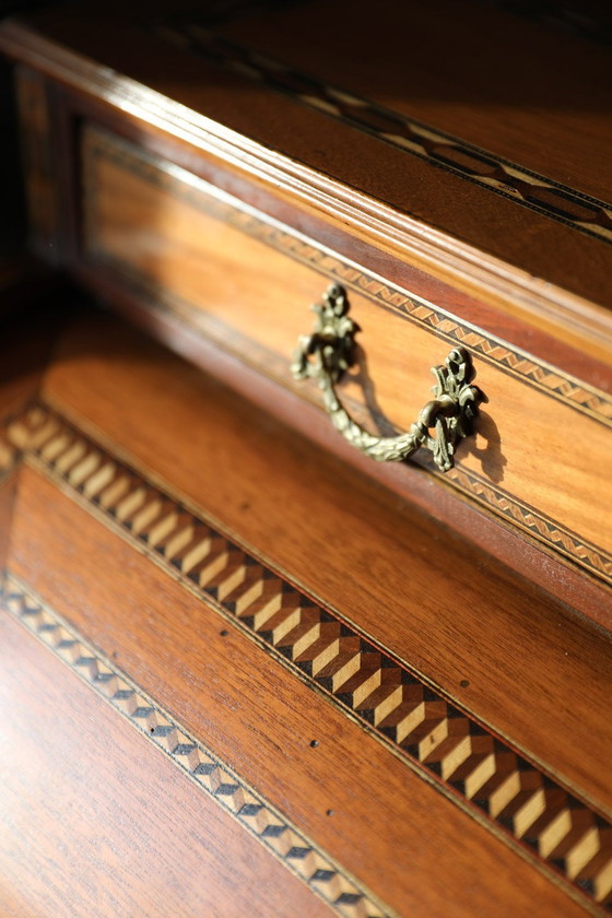 Image 1 of Louis Xvi French Cylinder Lady's Desk In Mahogany And Walnut