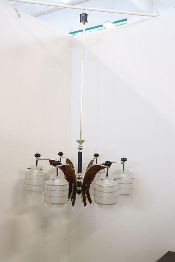 Image 1 of Mid-Century Italian Chandelier, Six Bulbs