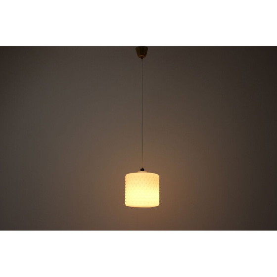 Image 1 of Lampada a sospensione vintage in metallo e vetro, Cecoslovacchia 1969