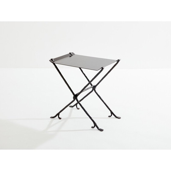 Image 1 of Vintage Isis side table in hammered wrought iron by Elizabeth Garouste and Mattia Bonetti, 1987