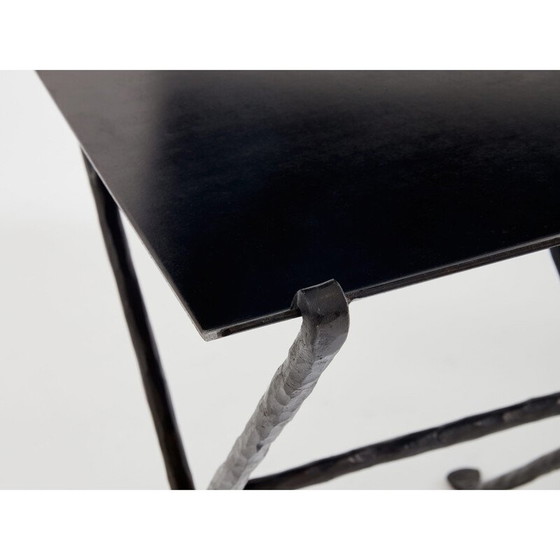 Image 1 of Vintage Isis side table in hammered wrought iron by Elizabeth Garouste and Mattia Bonetti, 1987