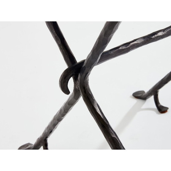 Image 1 of Vintage Isis side table in hammered wrought iron by Elizabeth Garouste and Mattia Bonetti, 1987