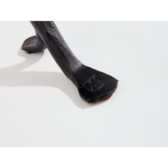 Image 1 of Vintage Isis side table in hammered wrought iron by Elizabeth Garouste and Mattia Bonetti, 1987