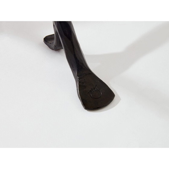 Image 1 of Vintage Isis side table in hammered wrought iron by Elizabeth Garouste and Mattia Bonetti, 1987