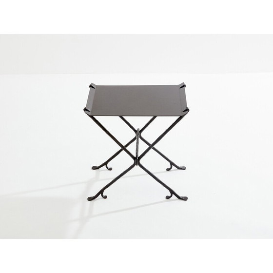 Image 1 of Vintage Isis side table in hammered wrought iron by Elizabeth Garouste and Mattia Bonetti, 1987