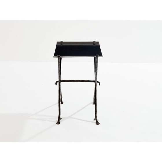 Image 1 of Vintage Isis side table in hammered wrought iron by Elizabeth Garouste and Mattia Bonetti, 1987