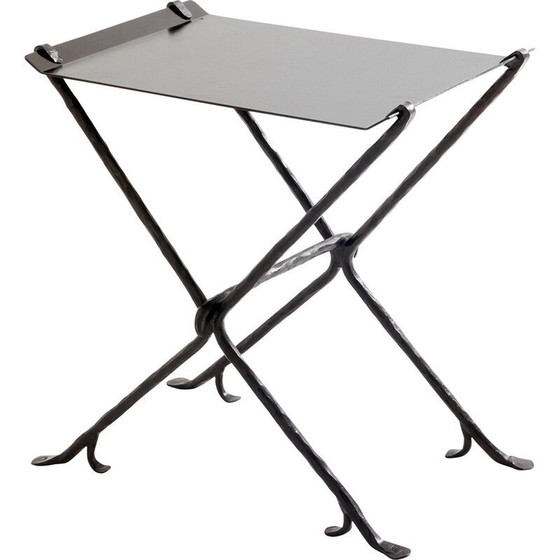 Image 1 of Vintage Isis side table in hammered wrought iron by Elizabeth Garouste and Mattia Bonetti, 1987