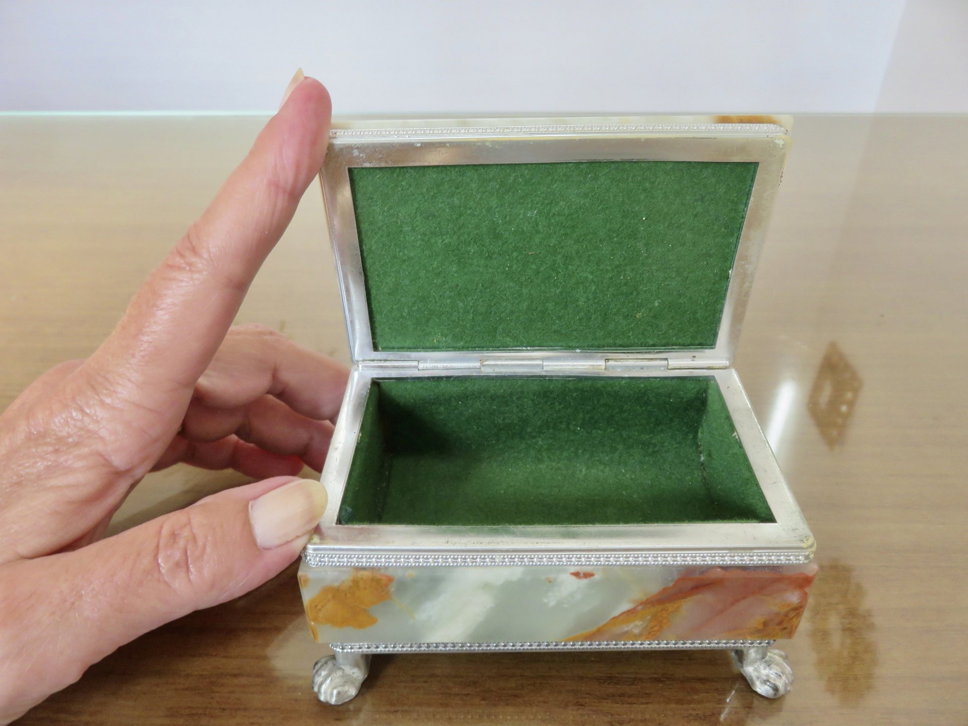 ONYX OF PAKISTAN made in Itly 置物 天秤 Vintage Green Onyx Trinket