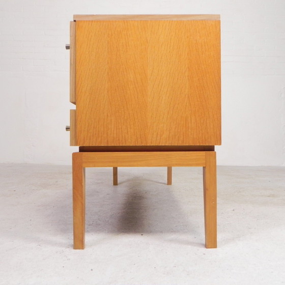 Image 1 of Sideboard With 2 Drawers And 2 Flaps In Birch Veneer, 1960s