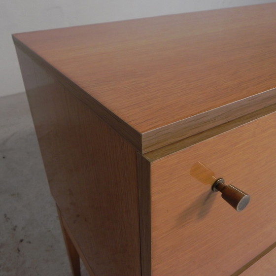 Image 1 of Sideboard With 2 Drawers And 2 Flaps In Birch Veneer, 1960s