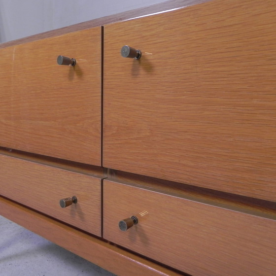 Image 1 of Sideboard With 2 Drawers And 2 Flaps In Birch Veneer, 1960s